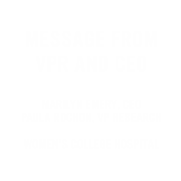 Message from VPR & CEO